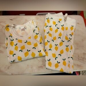 New Hanna Andersson White Pajamas with Lemon Print small